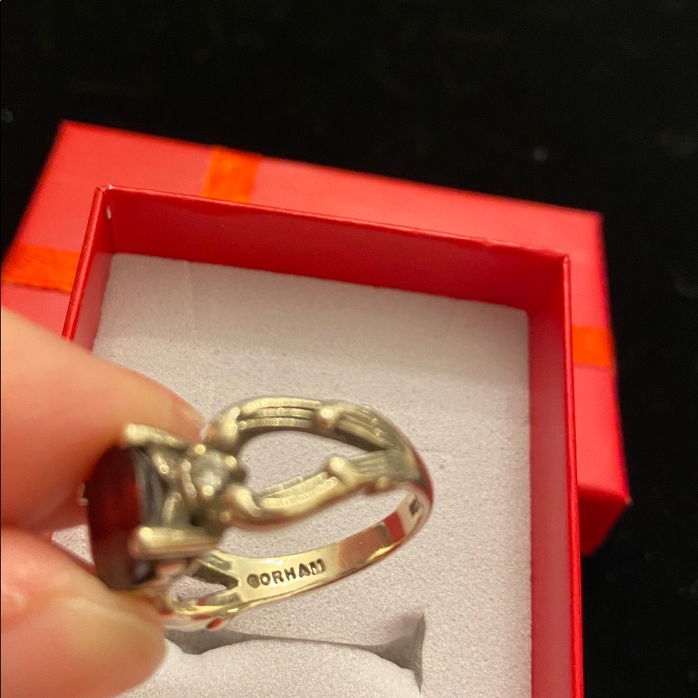 Gorham Sterling Silver & Ruby Ring - image 7